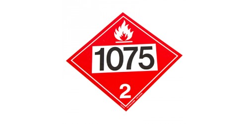 Placard pour le transport des gaz inflammables, classe 2 avec UN 1075